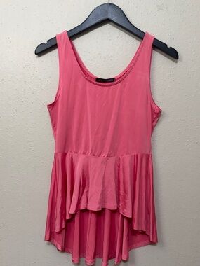 Must Have Hot Pink High-Low Peplum Tank
